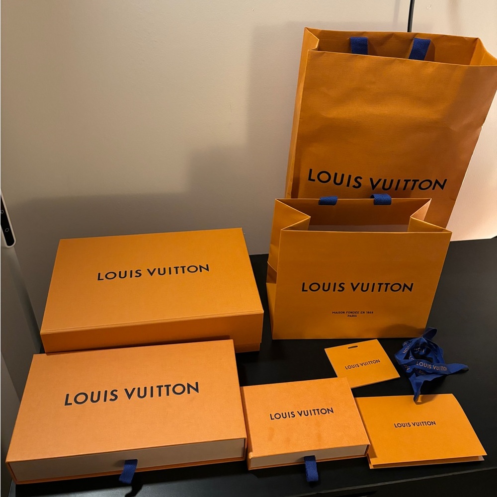 Louis Vuitton Boxes and Shopping Bag